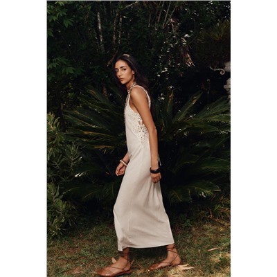 CROCHET KNIT MIDI DRESS