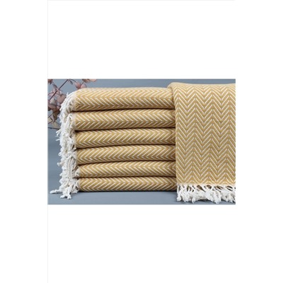 Kayra Export, Peştemal Hardal Hediye Peştemal Organik 100x180 Cm Pamuk Peştemal Küçük Battaniye