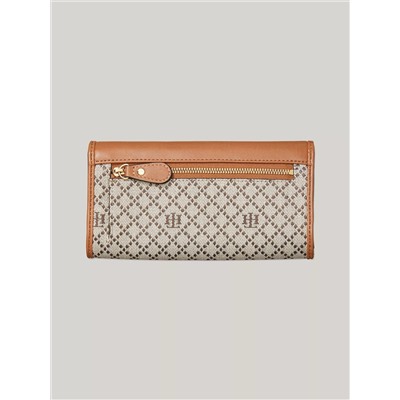 Gold-Tone Monogram Flap Wallet