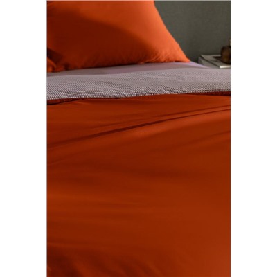 Delit King Size %100 Pamuk Baskılı Saten Nevresim Takımı - Turuncu