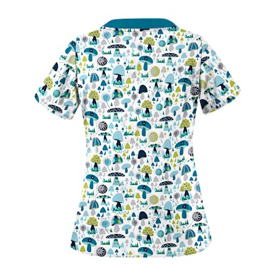 UA Mushroom Pickens Amazing Aqua Print Scrub Top