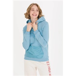Kadın Mavi Kapüşonlu Sweatshirt