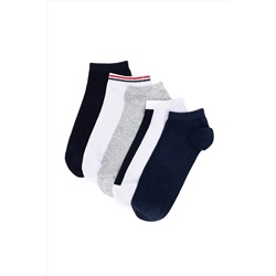 U.S. Polo Assn., U.S. Polo Assn. Lacivert Erkek Patik Çorap 5'LI PAKET