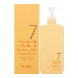 061597 MASIL 7 CERAMIDE PERFUME SHOWER GEL SWEET FLOWER Парфюмированный гель для душа с керамидами и ароматом малины и жасмина 500мл