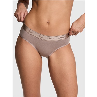 PINK LOGO COTTON HIPHUGGER PANTY
