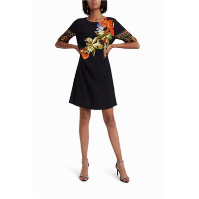 Vestido de viscosa con mangas 3/4 Designed by M. Christian Lacroix