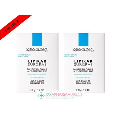 La Roche Posay Lipikar Surgras Pain Physiologique Anti-Dessechement 2x150gLot  × 2