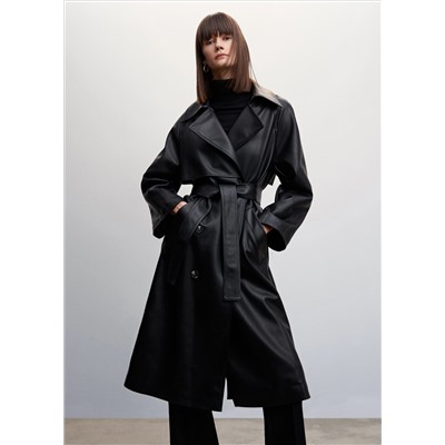Trench oversize efecto piel