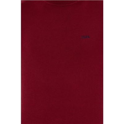 Erkek Bordo Balıkçı Yaka Basic Triko Kazak