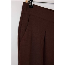 Kahverengi Lastikli Yüksek Bel Pileli Wide Leg Dokuma Pantolon TBBSS22PL0448
