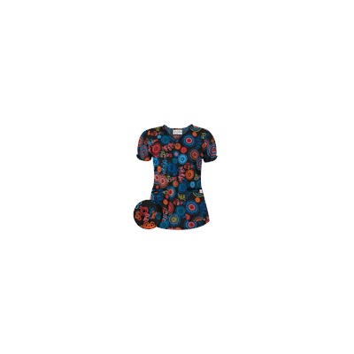 UA Spring Out Black Print Scrub Top