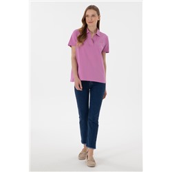Kadın Pembe Basic Polo Yaka Tişört