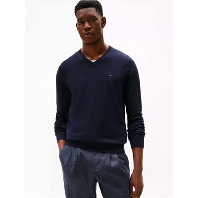 Solid Logo V-Neck Sweater