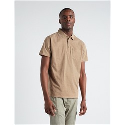 Striped Polo, Men, Light Brown