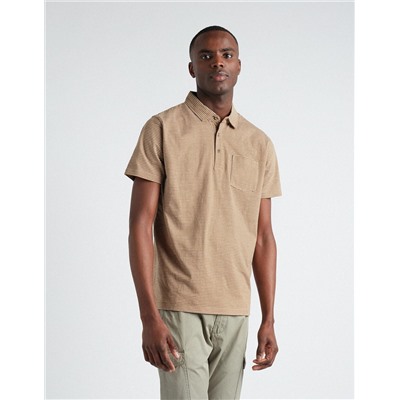 Striped Polo, Men, Light Brown