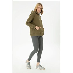 Kadın Haki Basic Sweatshirt