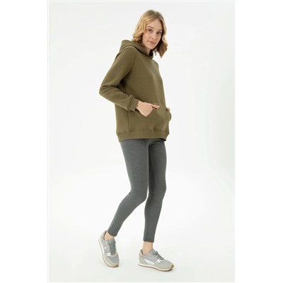 Kadın Haki Basic Sweatshirt