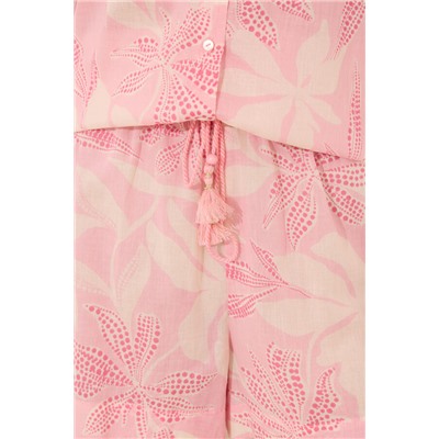 Pijama camisero voile 100% algodón print floral