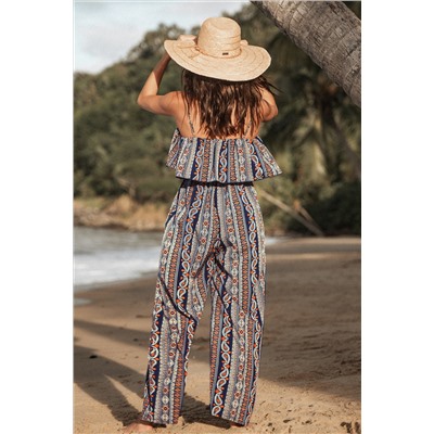 Paisley Print Flounce Cami Jumpsuit