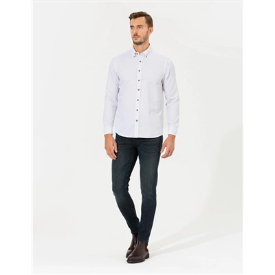Beyaz Slim Fit Uzun Kollu Gömlek