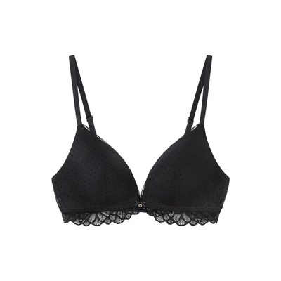 LOVELY Sujetador triangular encaje tul negro
