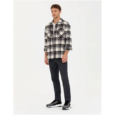 Lacivert Slim Fit Kanvas Pantolon