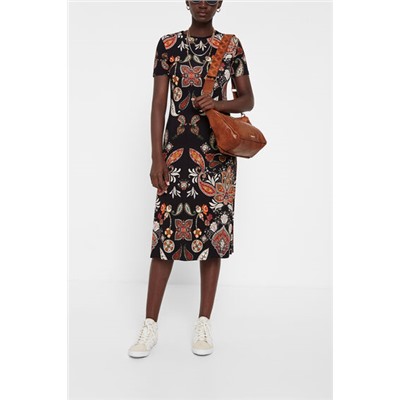 Vestido midi estampación paisley