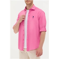 Erkek Pembe Uzun Kollu Basic Gömlek