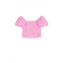 Kız Çocuk Pembe Kısa Kollu Gömlek