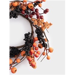 Венок декоративный, 13/28 см, пенопласт/бумага, Ягоды, Bright pumpkin