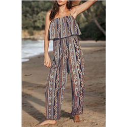 Paisley Print Flounce Cami Jumpsuit