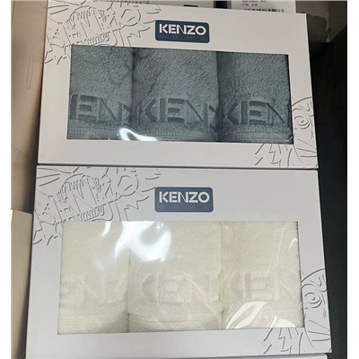 Полотенце для лица KENZ*O из хлопка с вышивкой, комплект из трех предметов