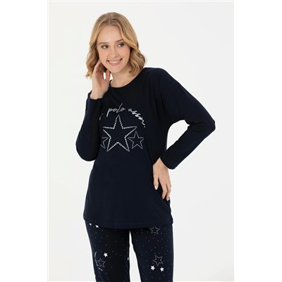 Kadın Lacivert Pijama Takımı