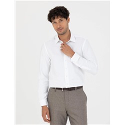 Beyaz Slim Fit Uzun Kollu Gömlek