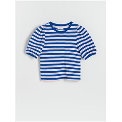 Gestreifte Bluse mit Puffärmeln