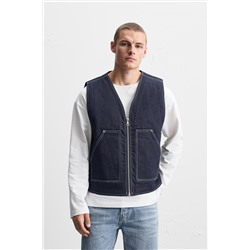CHALECO DENIM COSTURAS