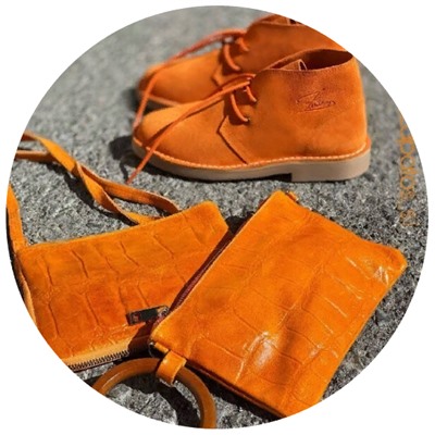 AB.Z. SAFARY mandarina+Pelle PULSERA NARANJA