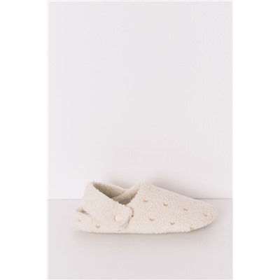 Zapatillas casa borreguito blanco brillo