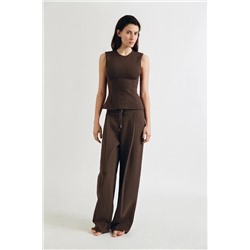 INTERLOCK PEPLUM TOP