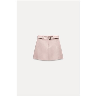 FAUX SUEDE SKIRT WITH BELT