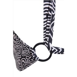 Çok Renkli Animal Desenli Sırt Detaylı Bralette Büyük Beden Bikini Üstü TBBSS23CT00000