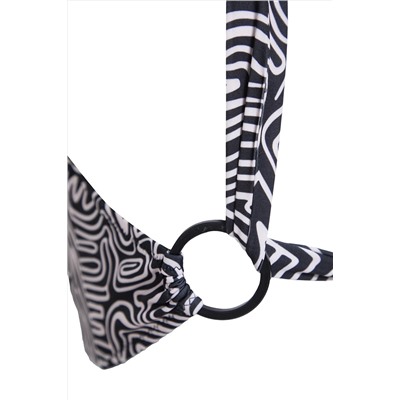 Çok Renkli Animal Desenli Sırt Detaylı Bralette Büyük Beden Bikini Üstü TBBSS23CT00000