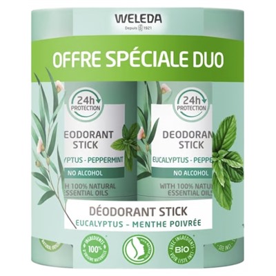 Weleda Deodorant Stick Eukalyptus Pfefferminz 2er Pack x 50 g