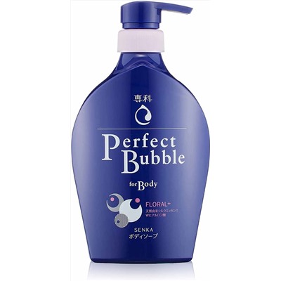 SHISEIDO Perfect Bubble Senka Гель для душа с гиалуроновой кислотой и коллагеном аромат ландыша и жасмина, бутылка 500 мл
