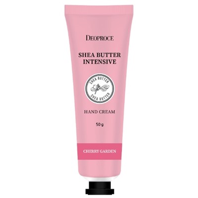 DEOPROCE SHEA BUTTER INTENSIVE HAND CREAM CHERRY GARDEN Интенсивный увлажняющий крем для рук с маслом ши с ароматом вишни 50г