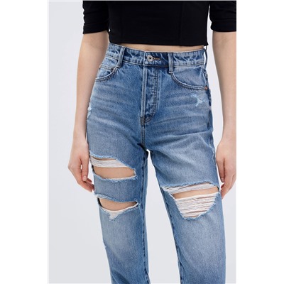 Vaquero slim fit 7/8 de tiro alto Azul