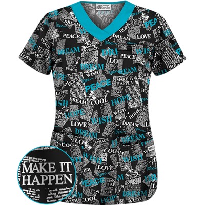 UA News Worthy Turquoise Scrub Top