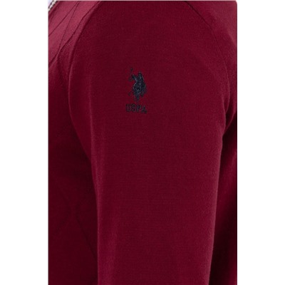 Erkek Bordo V - Yaka Triko Kazak