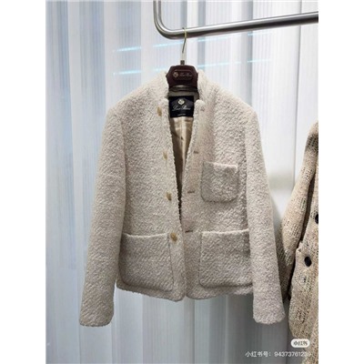 Женский твидовый пиджак с воротником-стойкой   Lor*o Pian*a