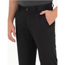 Siyah Regular Fit Kanvas Pantolon